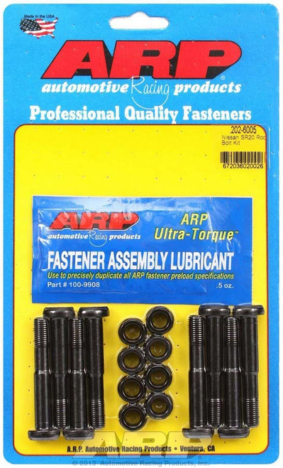 ARP 202-6005 Connecting Rod Bolt Kit, High Performance, 11/32 in. Bolt, 8740, Chromoly, Black Oxide, Nissan 4-Cylinder, Set of 8