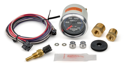 Autometer 6155-M Water Temperature Gauge, Cobalt, 40-140 Degree C, Electric, Analog, Full Sweep, 2-1/16 in. Diameter, Black Face, Each
