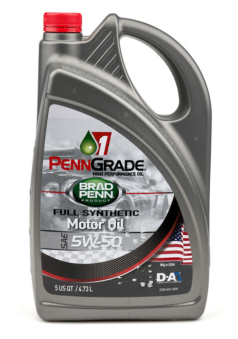Penngrade Motor Oil BPO71740 Motor Oil, PennGrade 1, High Zinc, 5W50, Synthetic, 5 qt Jug, Each