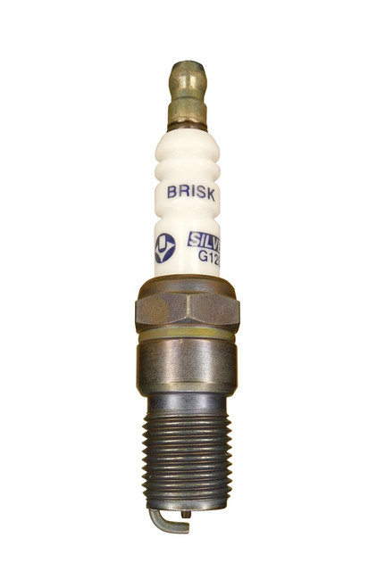 Brisk Racing Spark Plugs G12S Spark Plug, Silver Racing, 14 mm Thread, 18 mm Reach, Heat Range 12, Tapered Seat, Non-Resistor, Each