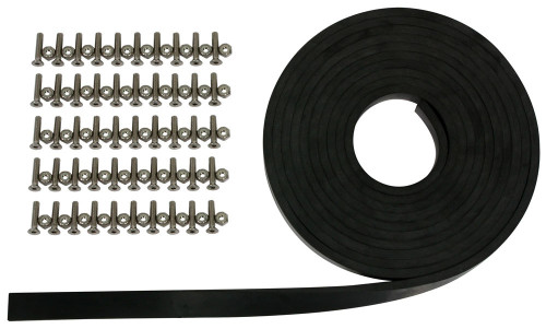 Competition Engineering C4901 Windshield Installation Kit, 1/4 in. Thick Rubber Seal, 50 Stainless Flathead Screws/Lock Nuts, Universal, Kit