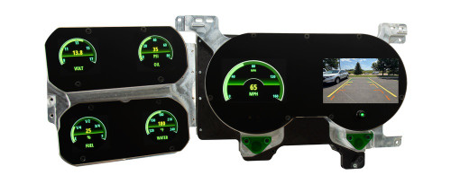 Dakota Digital GRFX-73C-PU Gauge Kit, GRFX Series, Electric, Analog, Fuel Level/Oil Pressure/Speedometer/Tachometer/Voltmeter/Water Temperature, Black Face, GM Fullsize Truck 1973-87/SUV 1973-91, Kit