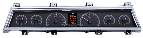 Dakota Digital HDX-66C-CVL-K Gauge Kit, HDX, Electric, Analog, Fuel Level/Oil Pressure/Speedometer/Tachometer/Voltmeter/Water Temperature, Black Face, GM A-Body 1966-67, Kit