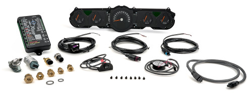 Dakota Digital RTX-65F-MUS-X Gauge Kit, RTX Series, Analog, Fuel Level/Oil Pressure/Speedometer/Tachometer/Voltmeter/Water Temperature, Black Face, Ford Mustang 1965-66, Kit