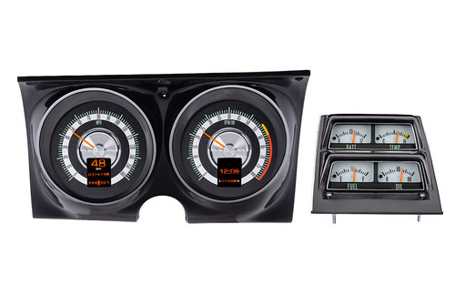 Dakota Digital RTX-68C-CAC-X Gauge Kit, RTX, Electric, Analog, Fuel Level/Oil Pressure/Speedometer/Tachometer/Voltmeter/Water Temperature, Black Face, GM F-Body 1968, Kit