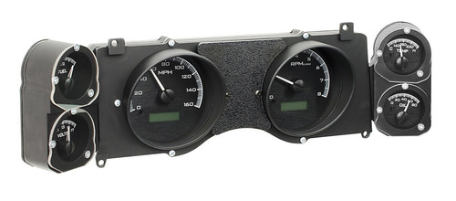 Dakota Digital VHX-70C-CAM-K-W Gauge Kit, VHX, Electric, Analog, Fuel Level/Oil Pressure/Speedometer/Tachometer/Voltmeter/Water Temperature, Black Face, GM F-Body 1970-81, Kit
