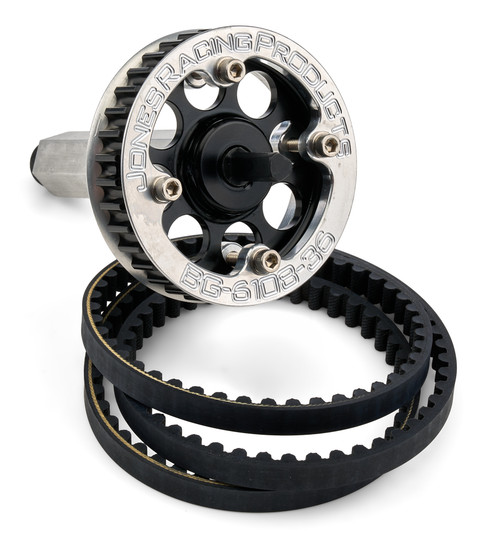 Jones Racing Products OP-6103-PP Oil Pump Primer, Belt Drive, HTD Style Belt, Aluminum, Clear Anodized, Dry Sump Oil Systems, Kit