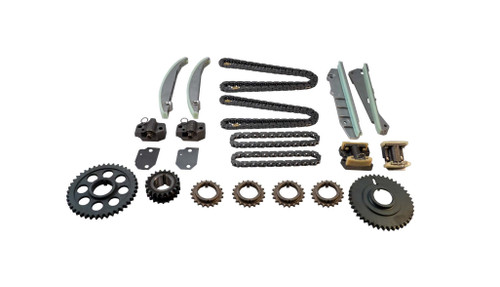 Melling 3-387SKFCH Timing Chain Set, Single Roller, Chains/Sprockets/Tensioners/Guides, Steel, Natural, Ford Modular, Kit