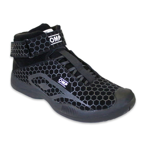 OMP Racing, Inc. IC0-0832-A02-071-13 Shoe, Pit Crew, Mid-Top, SFI 3.3/5, Fire Retardant, Black, Size 13, Pair