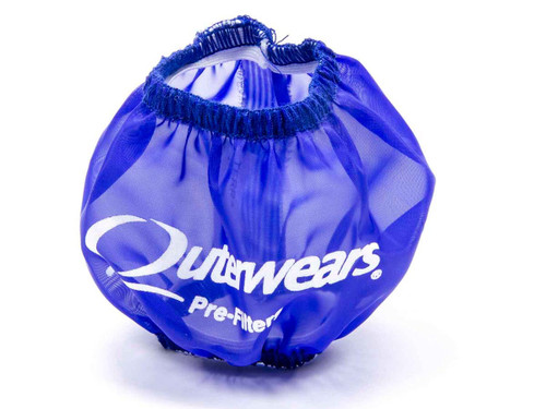 Outerwears 10-1013-02 Breather Wrap, Pre Filter, Round, 3 in. Diameter, 2.5 in. Tall, Outerwears Logo, Polyester, Blue, Each
