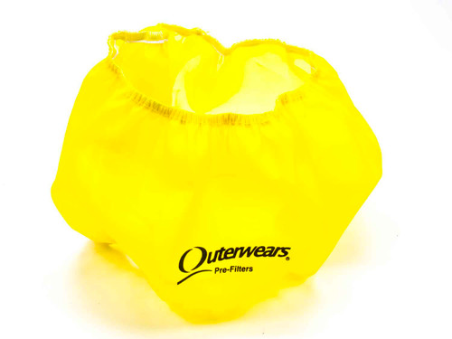 Outerwears 10-1026-04 Air Filter Wrap, Pre Filter, Round, 14 in. Diameter, 6 in. Tall, Outerwears Logo, Polyester, Yellow, Each