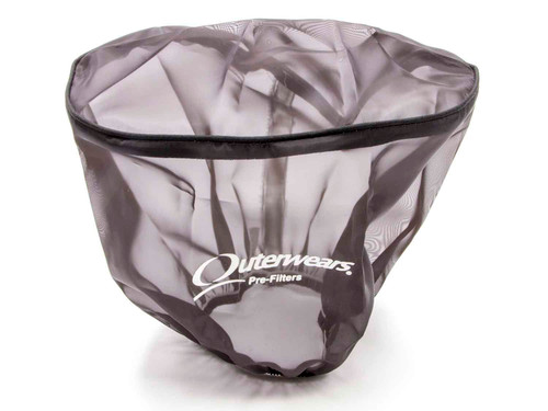Outerwears 10-1048-01 Air Filter Wrap, Pre Filter, Oval, 9 in. long, 5.25 Wide, 6.25 in. Tall, Top, Outerwear Logo, Polyester, Black, Each