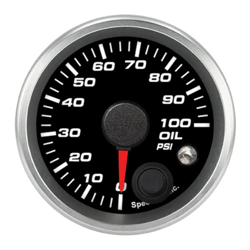 Speedhut Gauges R2-OP3-REV Oil Pressure Gauge, Revolution, 0-100 psi Range, Electric, Analog, Full Sweep, 2-1/16 in. Diameter, Black Face, Each