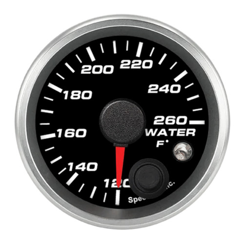 Speedhut Gauges R2-WT1-REV Water Temperature Gauge, Revolution, 120-260 Degree F, Electric, Analog, Full Sweep, 2-1/16 in. Diameter, Black Face, Each