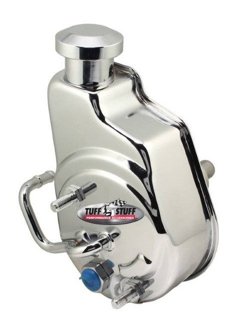 Tuff-Stuff 6161A Power Steering Pump, Saginaw, 3 gpm, 1200 psi, Steel, Chrome Plated, GM LS-Series, GM Fullsize Truck 2000-07, Each