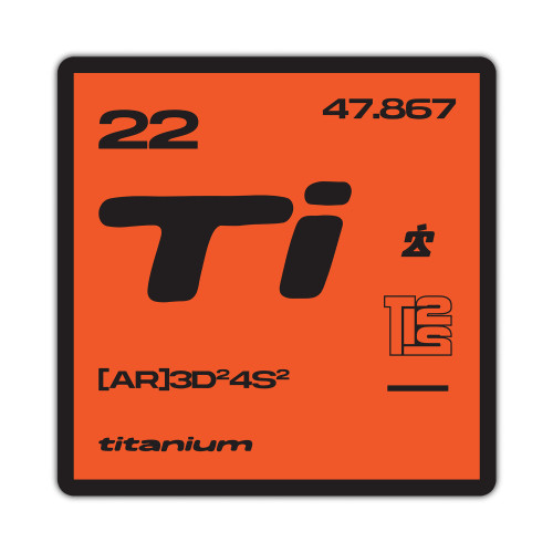 Ti22 Performance TIP0053 Logo Sticker, Ti22 Element Logo, 3 x 3 in, Orange, Each