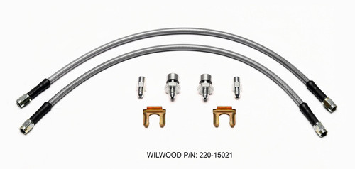 Wilwood 220-15021 AN Hose Assembly, Flexline, 18 in. Long, 3 AN Hose, 3 AN Straight Female to 3 AN Straight Female, Braided Stainless, PTFE Lined, Fittings/Hardware Included, Pair