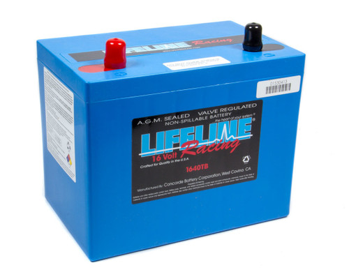 Lifeline LL-1640TB 16V Race Battery, 950 Cranking Amps, AGM, Threaded Top Post, Each