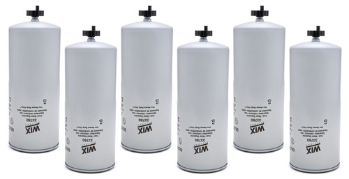 Wix Racing Filters 33780 Fuel Filter, Canister, 13 Micron, Enhancedd Cellulose, Spin-On, 1-14 in. Thread, Steel, White Paint, Various Applications, Set of 6