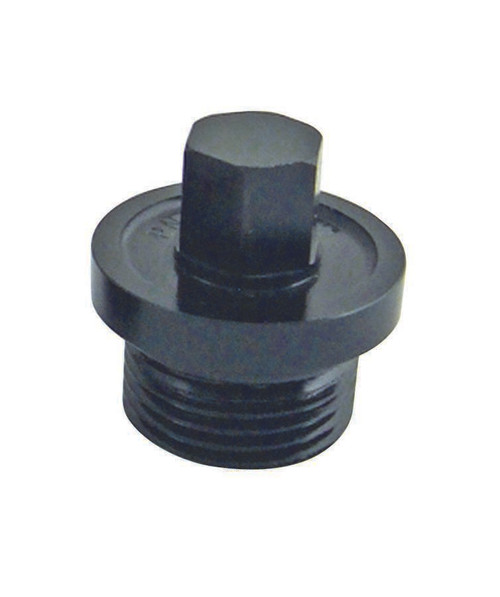 Winters 6857-01 Inspection Plug, 1-1/16-12 in. Thread, 9/16 in. Hex Head, O-Ring Seal, Aluminum, Black Anodized, Winters 8-3/8 in. Center and Side Bells, Each