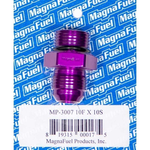 MagnaFuel MP-3007 Fuel Fitting, -10 AN ORB to -10 AN, Male, Aluminum, Purple