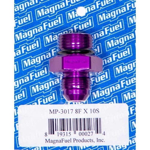 MagnaFuel MP-3017 Fuel Fitting, -10 AN ORB to -8 AN, Male, Aluminum, Purple