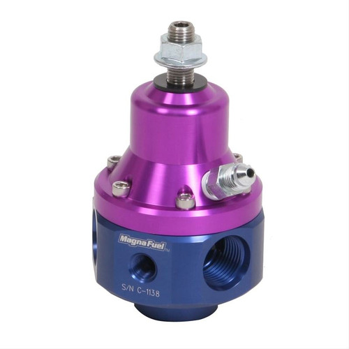 MagnaFuel MP-9945 Carbureted Fuel Pressure Regulator, 3-12 psi, Aluminum, Purple anodized