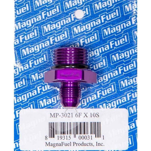 MagnaFuel MP-3021 -10 AN O-Ring to -6 AN Male Straight Adapter Fitting, Purple