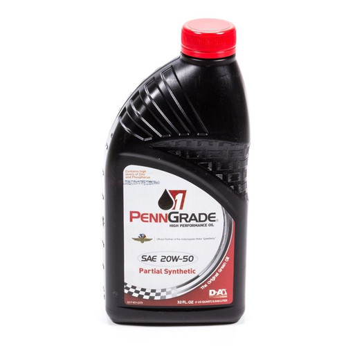 Penngrade Oil 71196 20W50 Motor Oil, Semi-Synthetic, High Zinc, 1 Qt.