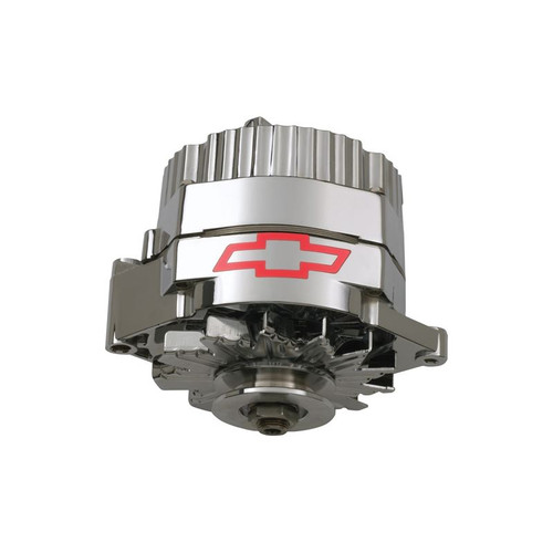 Chevrolet Performance Parts 141-660 Alternator 120 AMP GM 1 Wire Style GM Bowtie Logo Chrome Finish