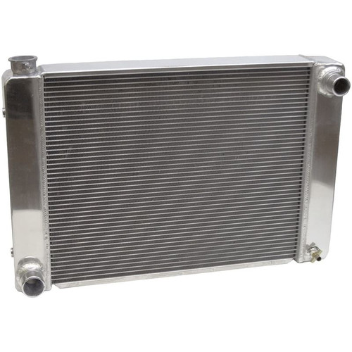 PRW 5431926 Ford Aluminum Race Radiator, Polished, Size  19 in. x 26 in. -20 AN Hose Adapters