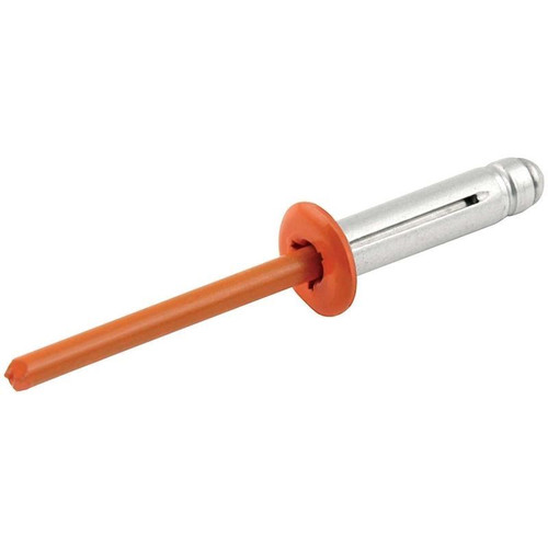 Allstar ALL18084 3/16 in. Aluminum Rivets, Orange, 3/8 in. Head, 1/8-3/8 in. Grip, 250 Pack