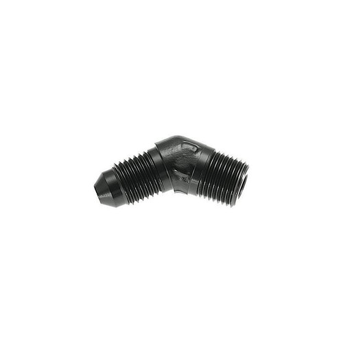Redhorse 823-12-12-2 Fitting -12 AN to 3/4 in. NPT, 45 Degree, Aluminum, Black