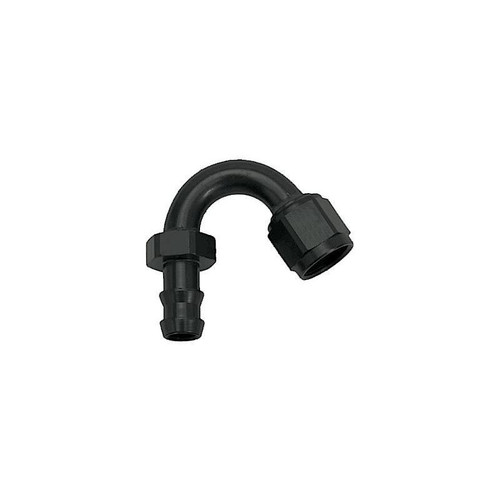 Redhorse 2150-10-2 Hose Barb Fitting, -10 AN Female to Push Lock, 150 Degree, Black