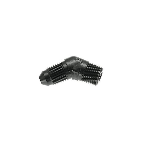 Redhorse 823-08-12-2 Fitting -08 AN to 3/4 in. NPT, 45 Degree, Aluminum, Black