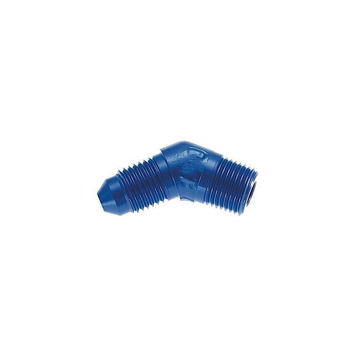 Redhorse 823-16-16-1 Fitting -16 AN to 1 in. NPT, 45 Degree, Aluminum, Blue