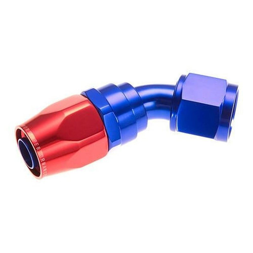 Redhorse 1045-04-2 -04 AN 45 Degree Hose End, Aluminum, 1045 Series, Red/Blue