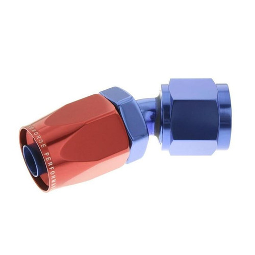 Redhorse 6030-16-1 -16 AN 30 Degree Hose End, Aluminum, Non-Swivel, Red/Blue