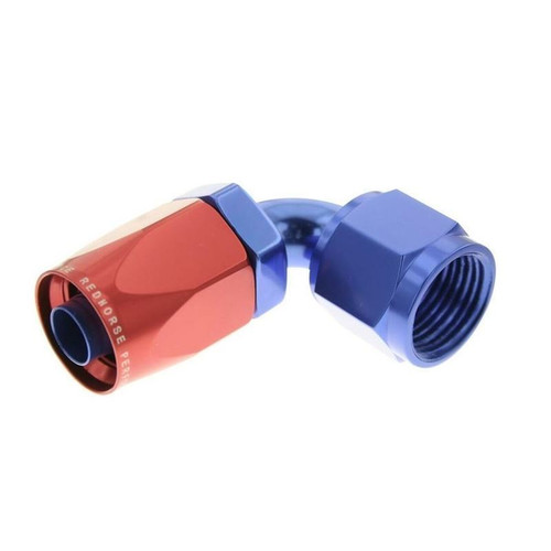 Redhorse 6090-06-1 Hose Fitting, -6 AN Female to 90 Degree Hose, Red/Blue