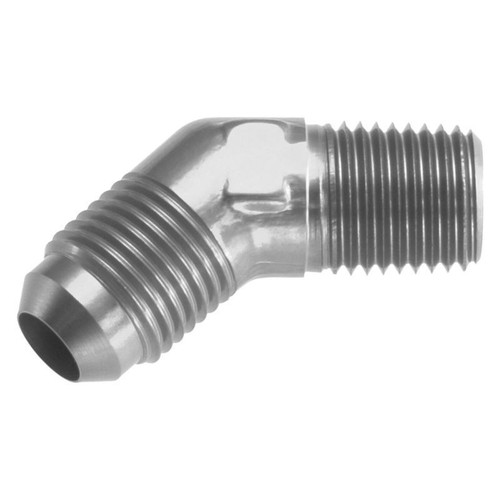 Redhorse 823-06-04-5 Fitting -06 AN to 1/4 in. NPT, 45 Degree, Aluminum, Clear