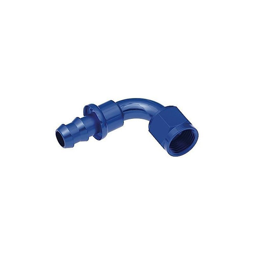 Redhorse 2090-08-1 Hose Barb Fitting, -8  AN Female to Push Lock, 90 Degree, Blue