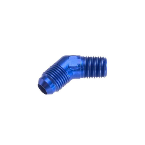 Redhorse 823-10-08-1 Fitting -10 AN to 1/2 in. NPT, 45 Degree, Aluminum, Blue