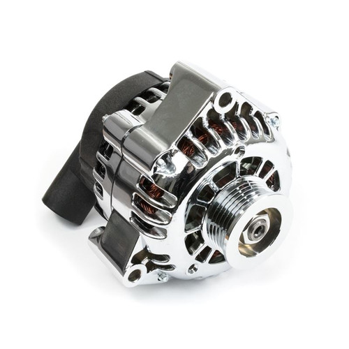 TSP ES1025C GM CS130D Style 180 AMP Alternator, Serpentine, Chrome