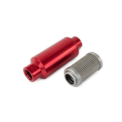 TSP JM1023R 100 Micron Billet Aluminum Fuel Filter, Red, Each