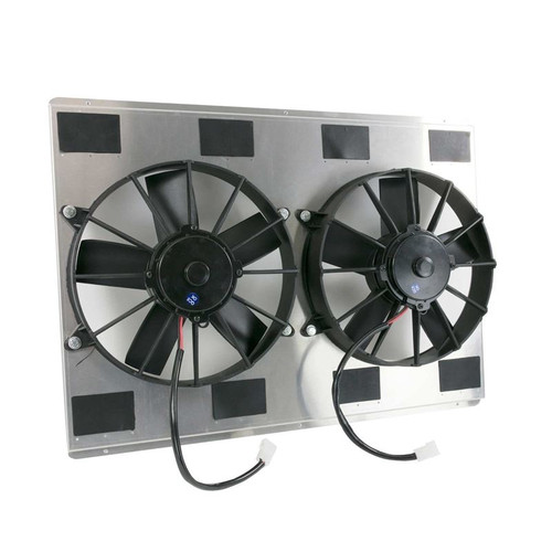 TSP HC8511D Fan Shroud W/Dual 11 in. Electric Fan, Puller 2800 CFM, Aluminum, Natural