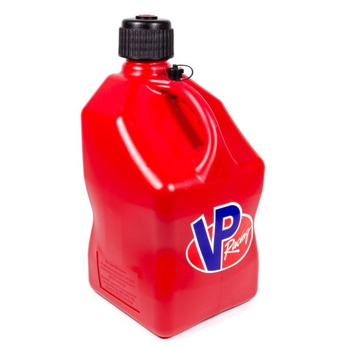 VP Fuel 3512 5 Gallon, Red Utility Jug, O-Ring Seal Screw-On Cap, Vent, Square, Plastic