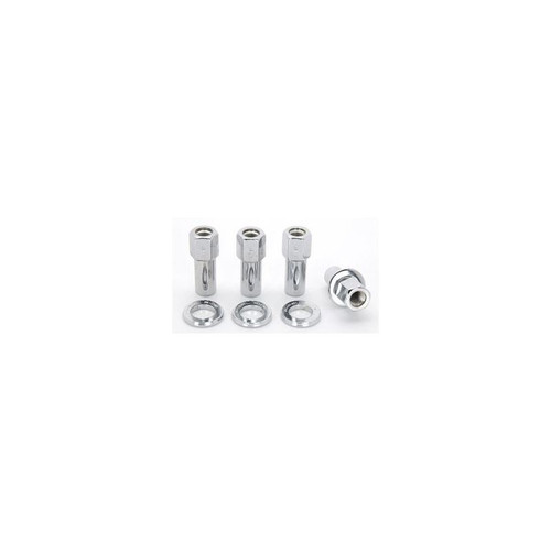 Weld 601-1422 Lug Nut, 12mm x 1.50, Shank, Open End, Washers, Steel, Chrome, Set of 4