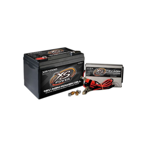 XS Power XP1000CK1 16V Battery and Charger, 675 Cranking Amp, AGM, 15 Amps, Top Terminals, Kit