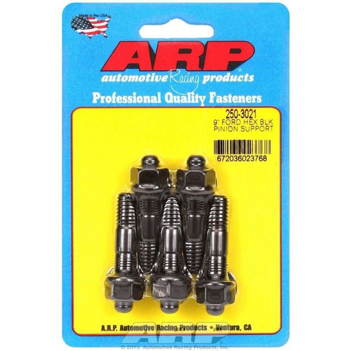 ARP 250-3021 Ford 9 in. Pinion Support Stud Kit, Hex Head, 2.000 in. Long, Steel, Black