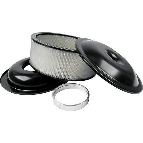 Allstar Performance ALL25917 Lightweight 14in. Aluminum Air Cleaner it, Black, 5in. Paper Element